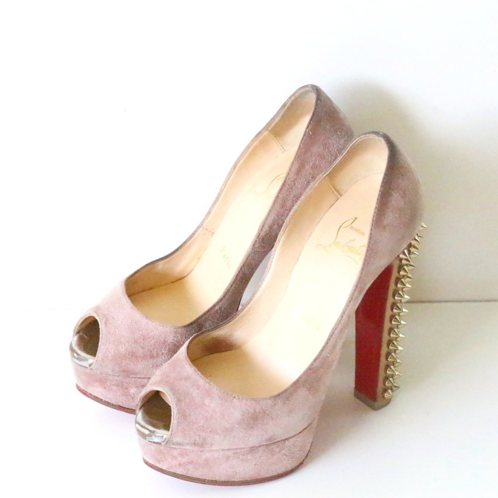 Christian Louboutin Purple Lavender Suede Platform Pumps